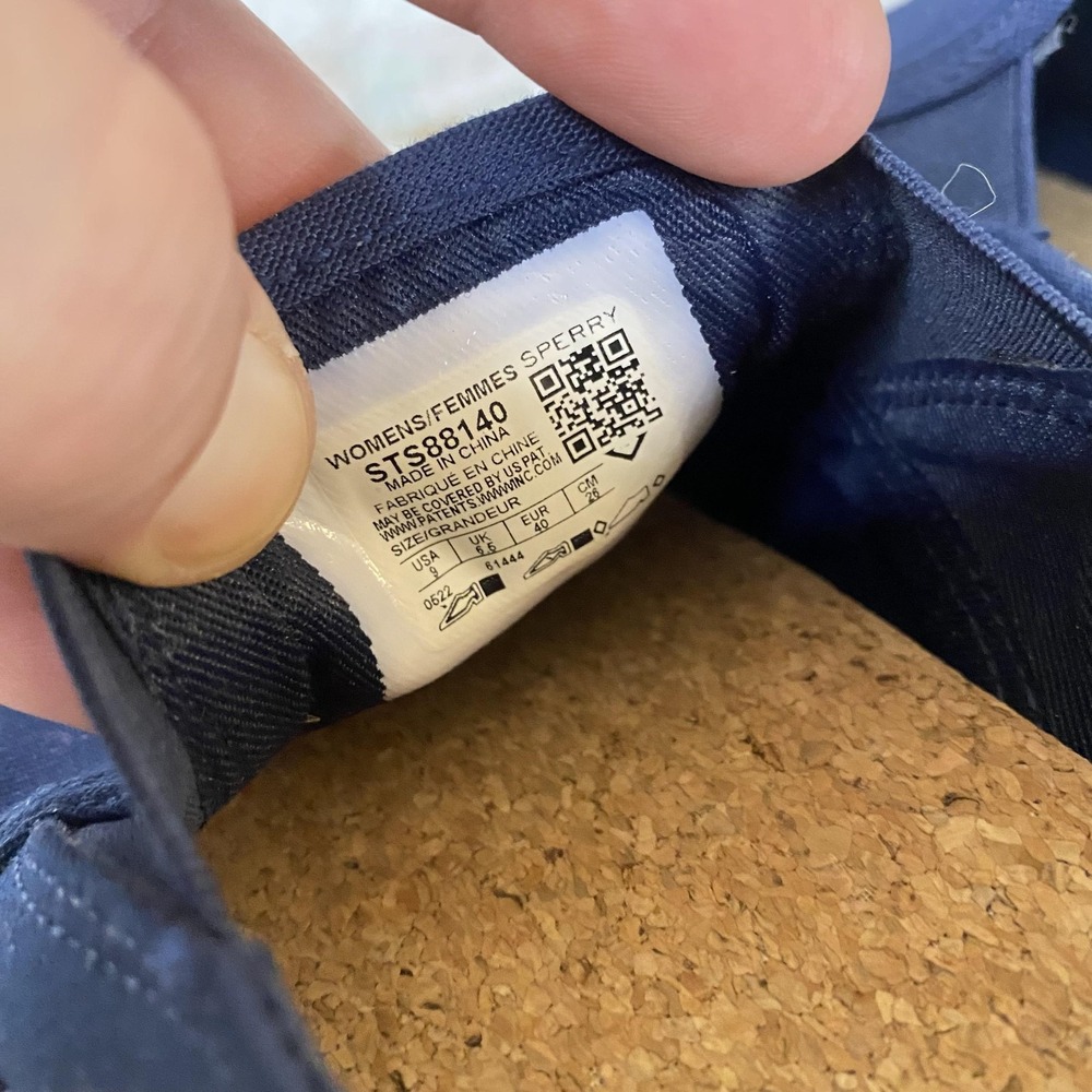 Sperry Shoes Womens Size 9.5W Blue Canvas Slip On Casual Sneakers STS88140 - Picture 8 of 10